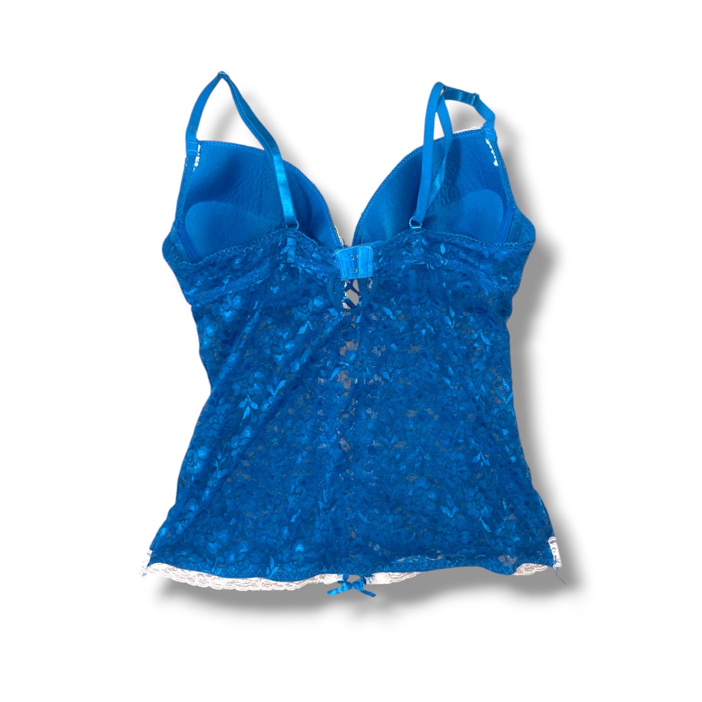 Blue Lace Bustier Cami Top