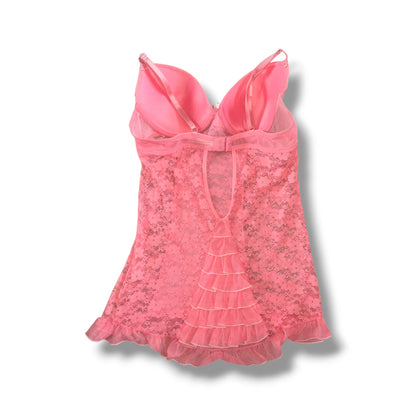 Jessica Simpson Peach Lace Babydoll Mini Dress
