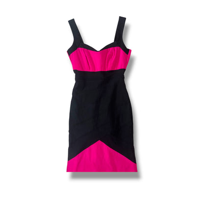 Jane Norman Pink & Black Bandage Dress