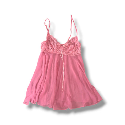 Sophia by Delicates Pink Lace Babydoll Dress