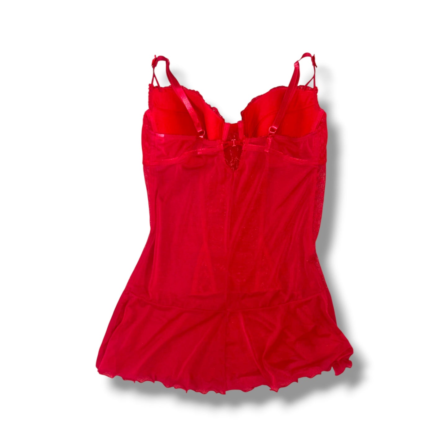 Red Lace Babydoll Mini Dress