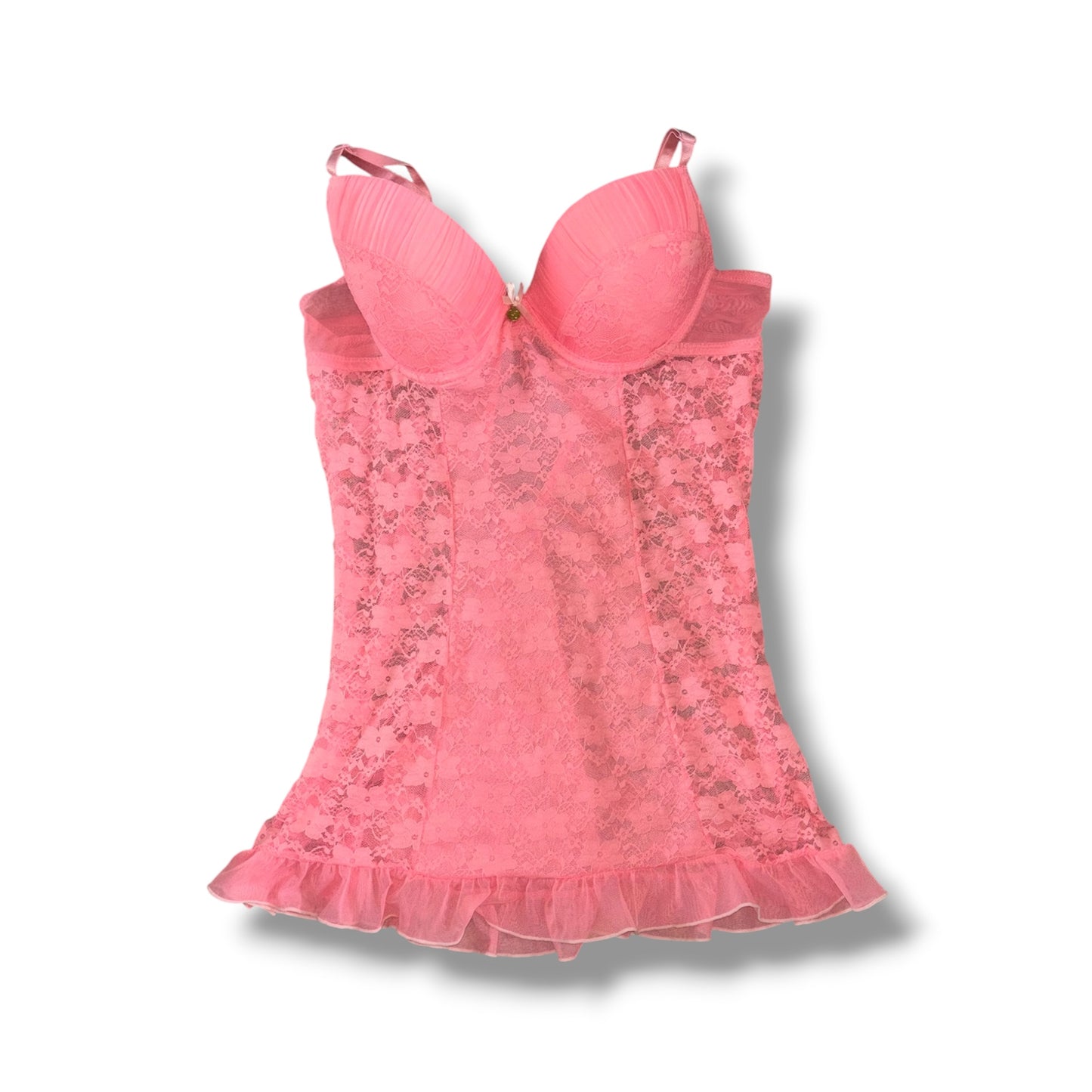 Jessica Simpson Peach Lace Babydoll Mini Dress