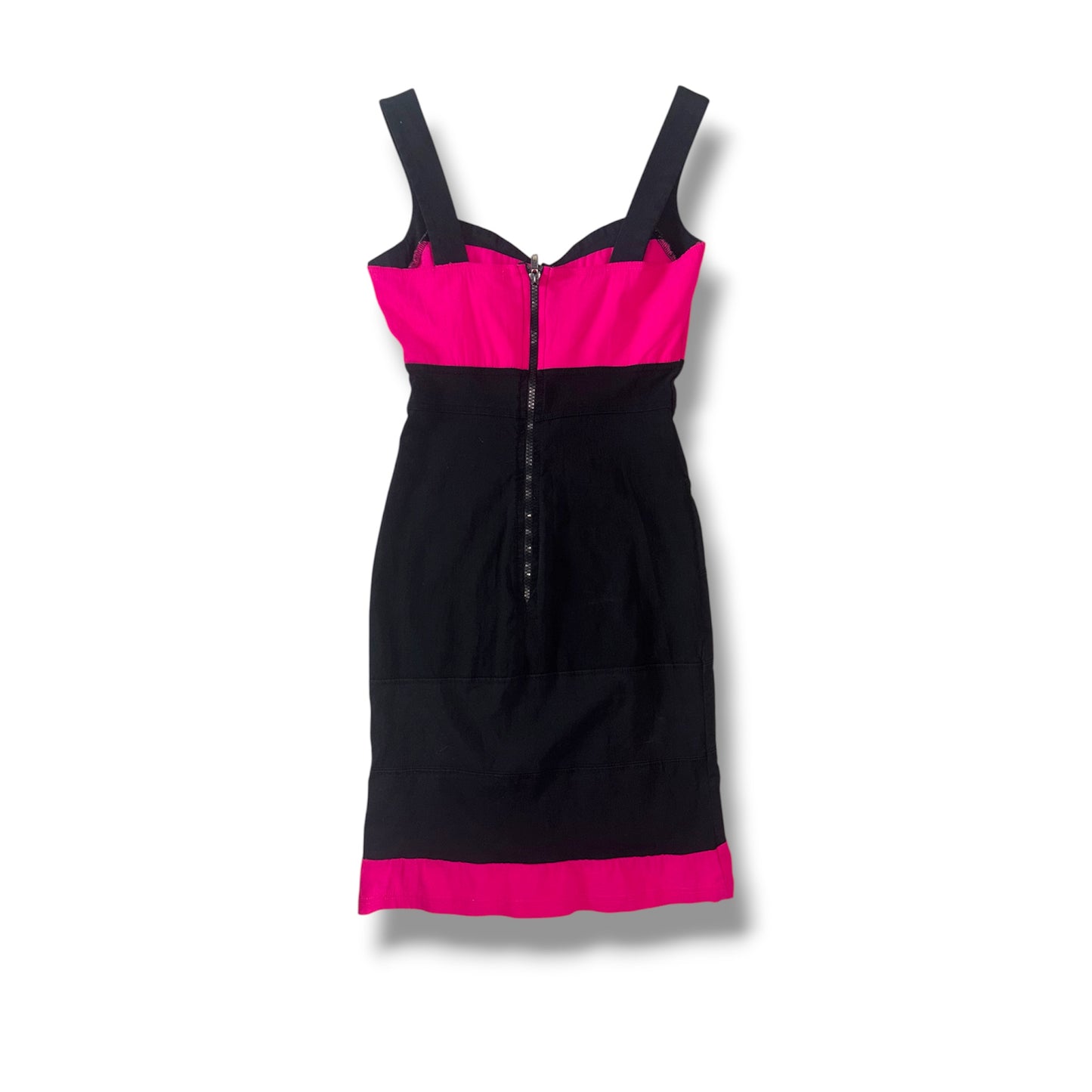 Jane Norman Pink & Black Bandage Dress