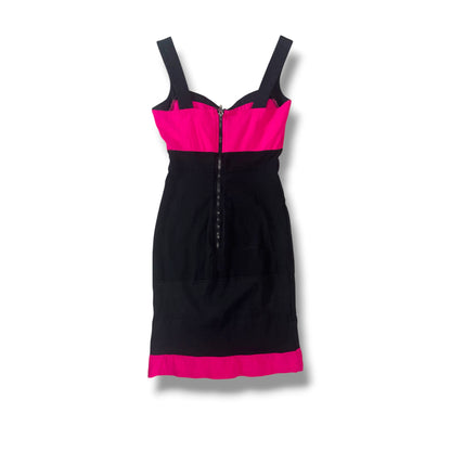 Jane Norman Pink & Black Bandage Dress