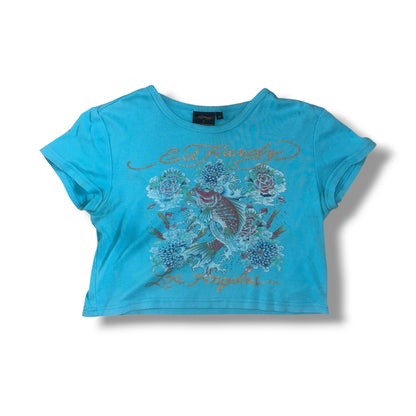 Ed Hardy Turquoise Graphic T-Shirt