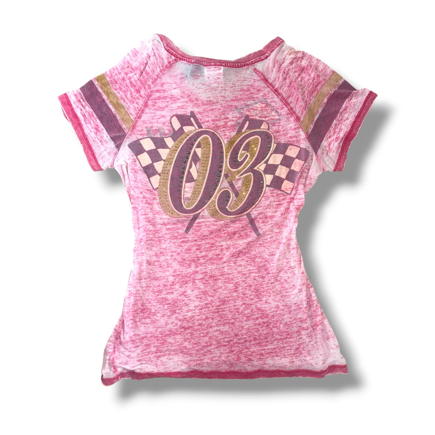 Harley-Davidson Pink Rhinestone Graphic Top