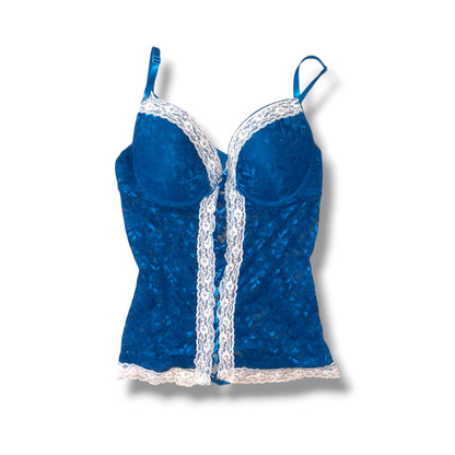 Blue Lace Bustier Cami Top